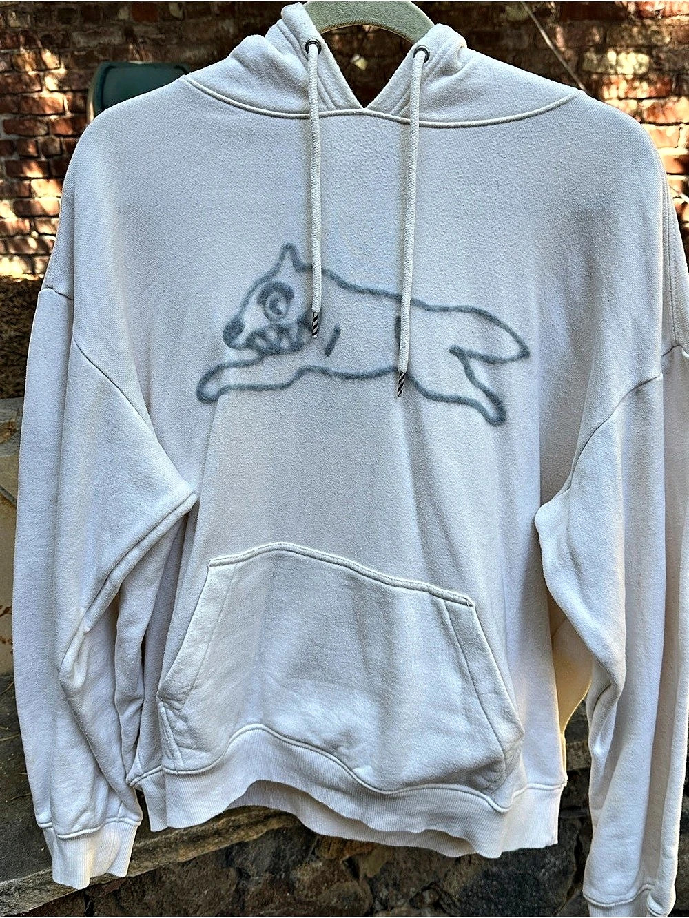 Icecream Running Dog Hoodie Graphic Pullover White